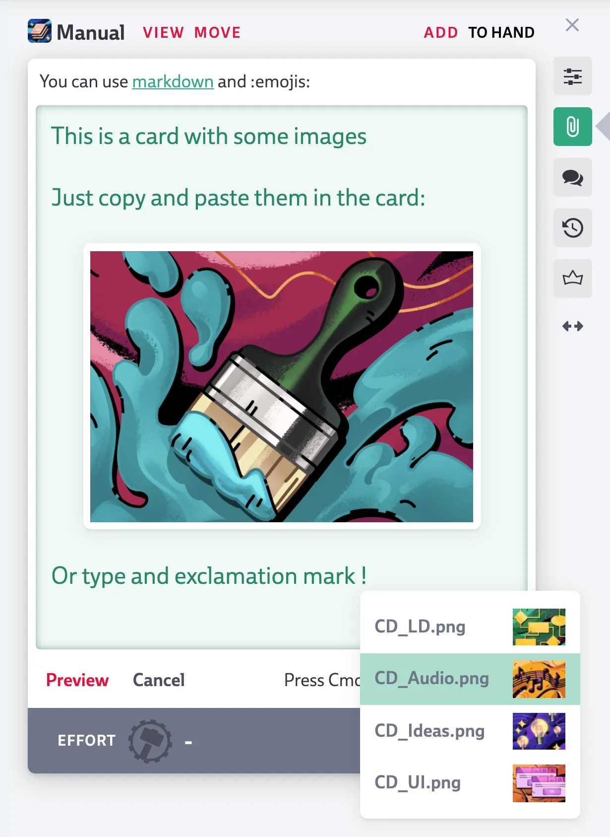 showing images in the editor