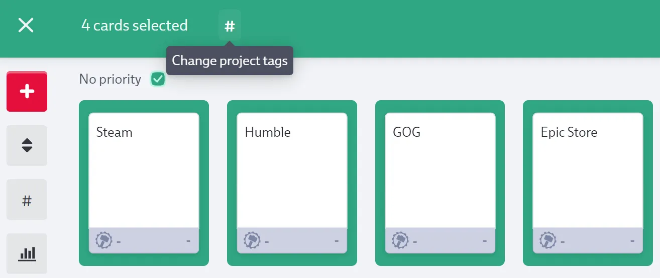 Bulk action for tags