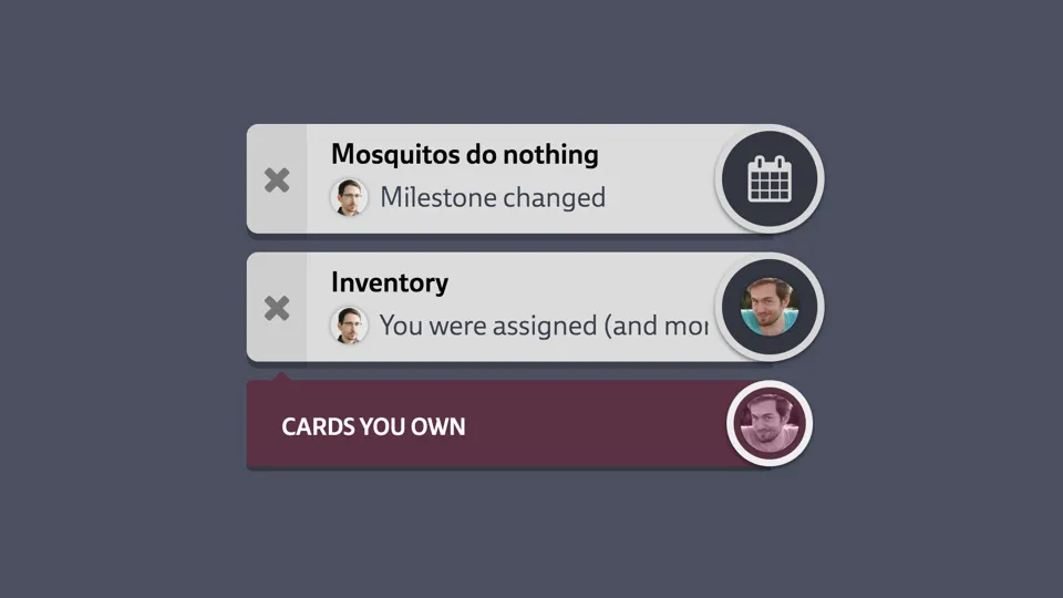 Notifications for cards you own