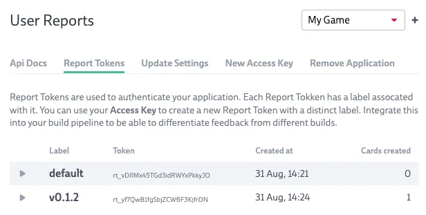 Report Token Overview