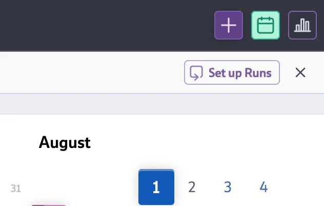 “Set up Runs” button